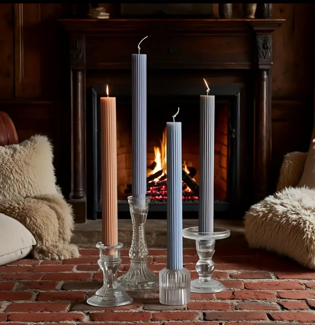 Candela Zigrinata – Set da 3 pezzi 26 cm