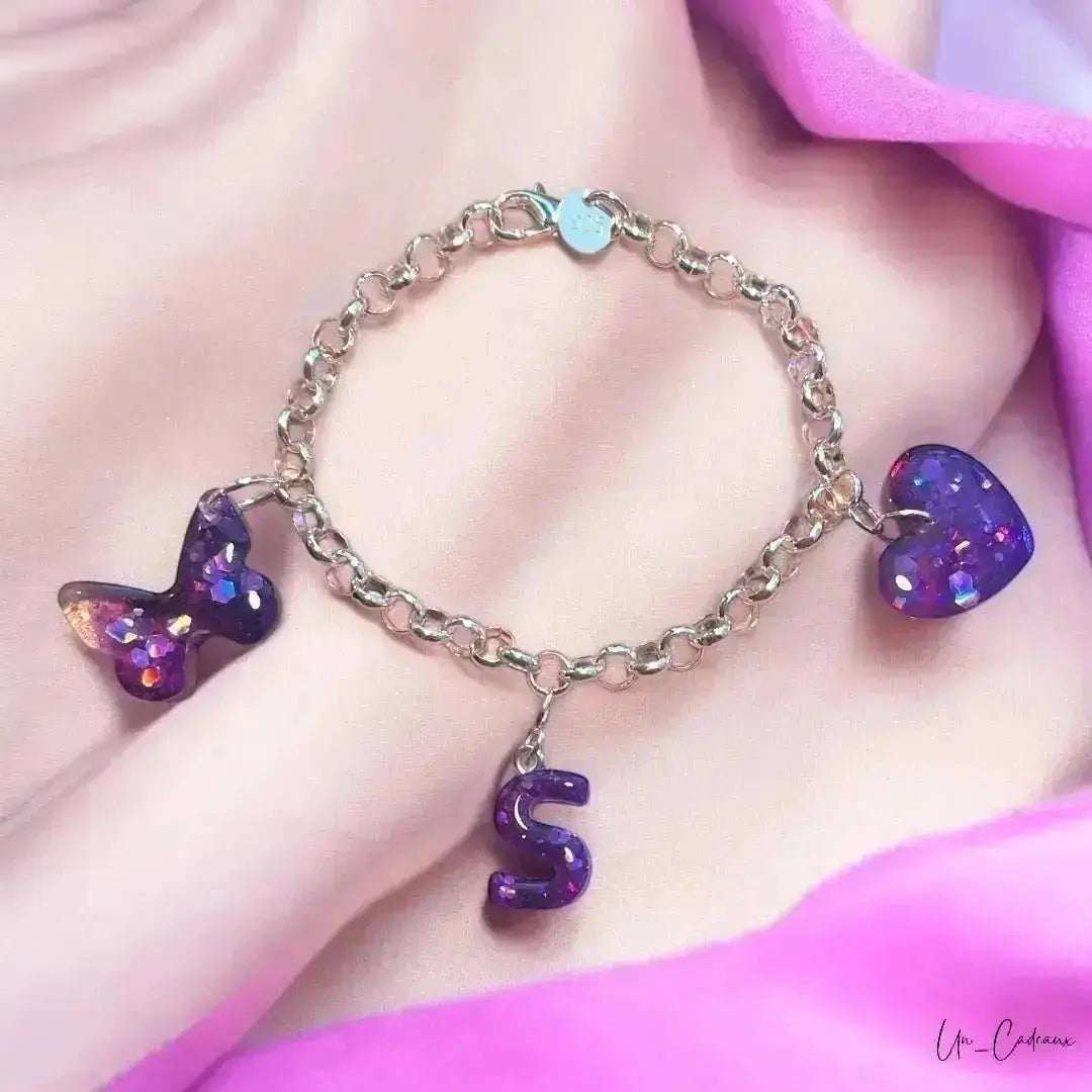Bracciali in Argento con Ciondoli in Resina Fatti a Mano - Un_Cadeaux