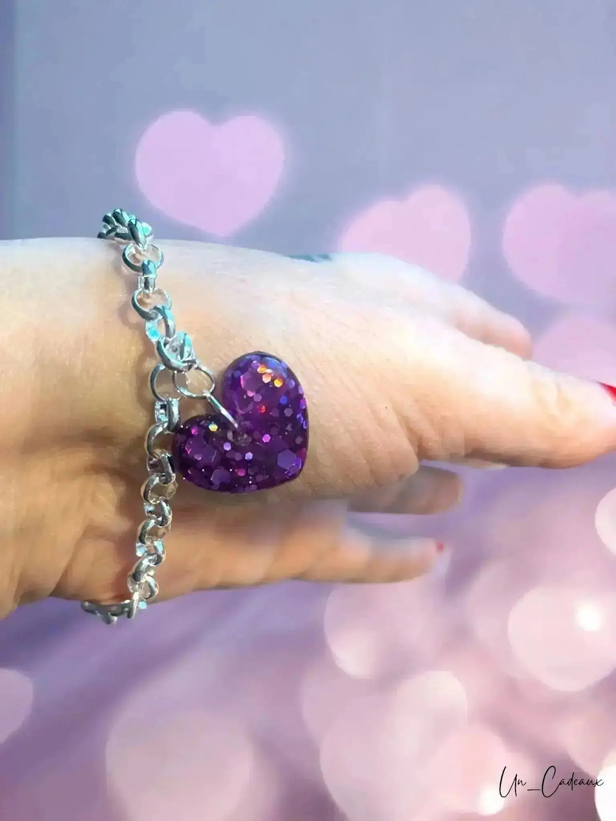Bracciali in Argento con Ciondoli in Resina Fatti a Mano - Un_Cadeaux