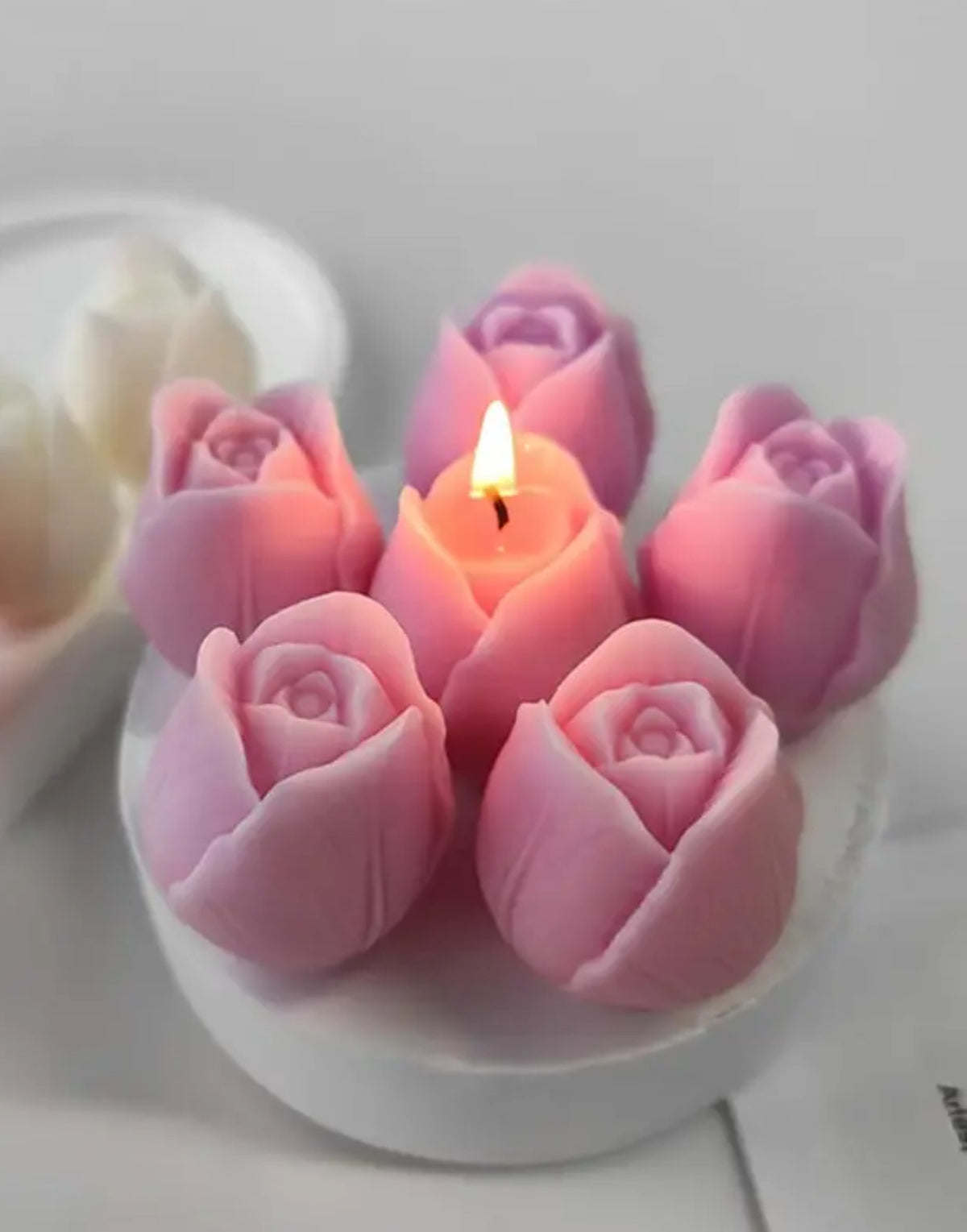 Candela Set di Rose in Cera di Soia Naturale