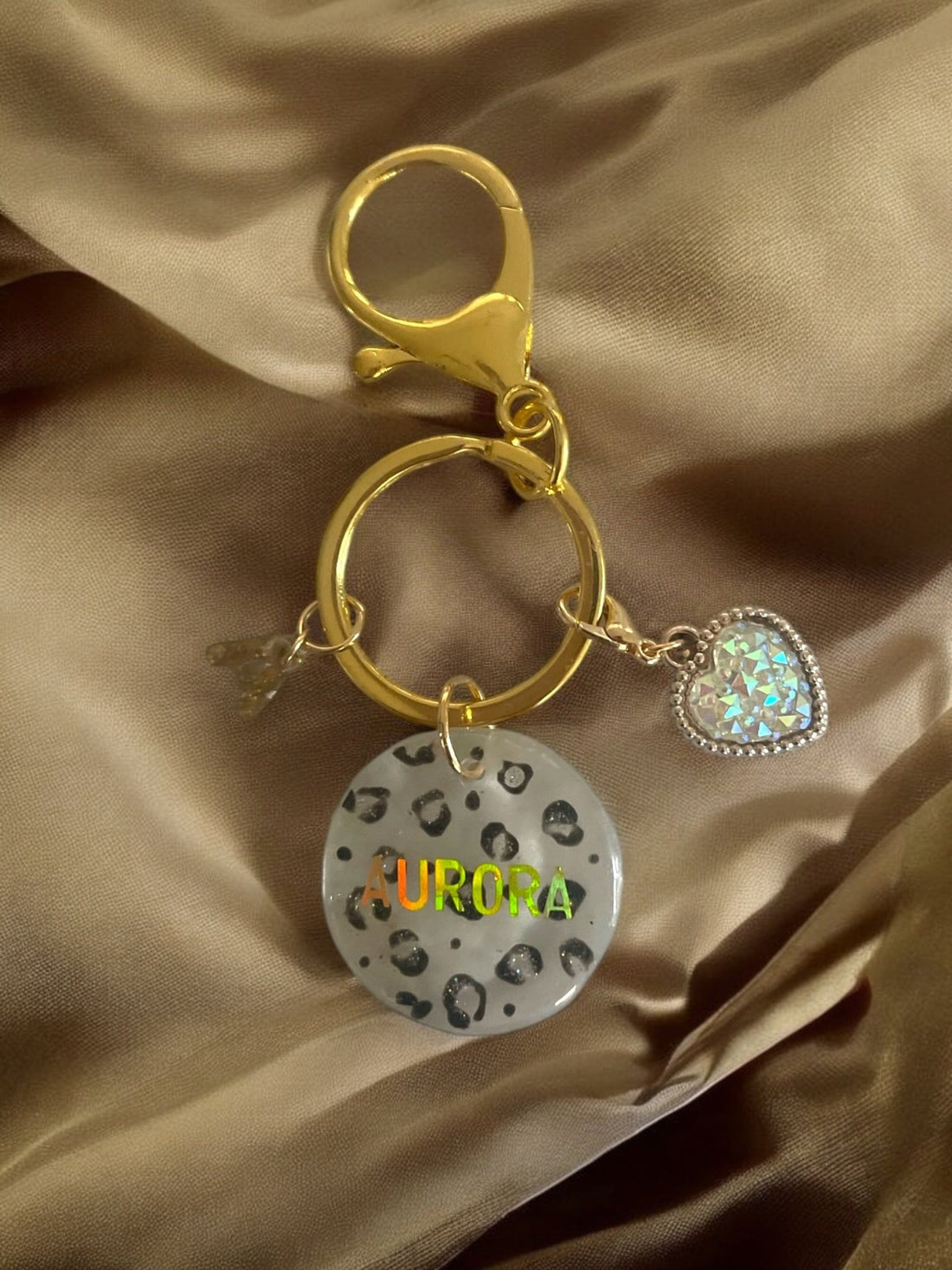 Portachiavi Personalizzato “Aurora” in Resina con Design Animalier - Un_Cadeaux