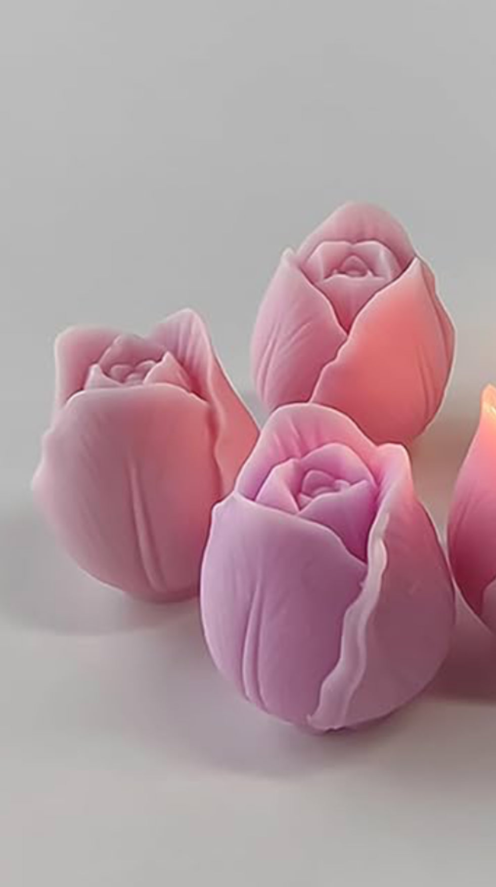 Candela Set di Rose in Cera di Soia Naturale