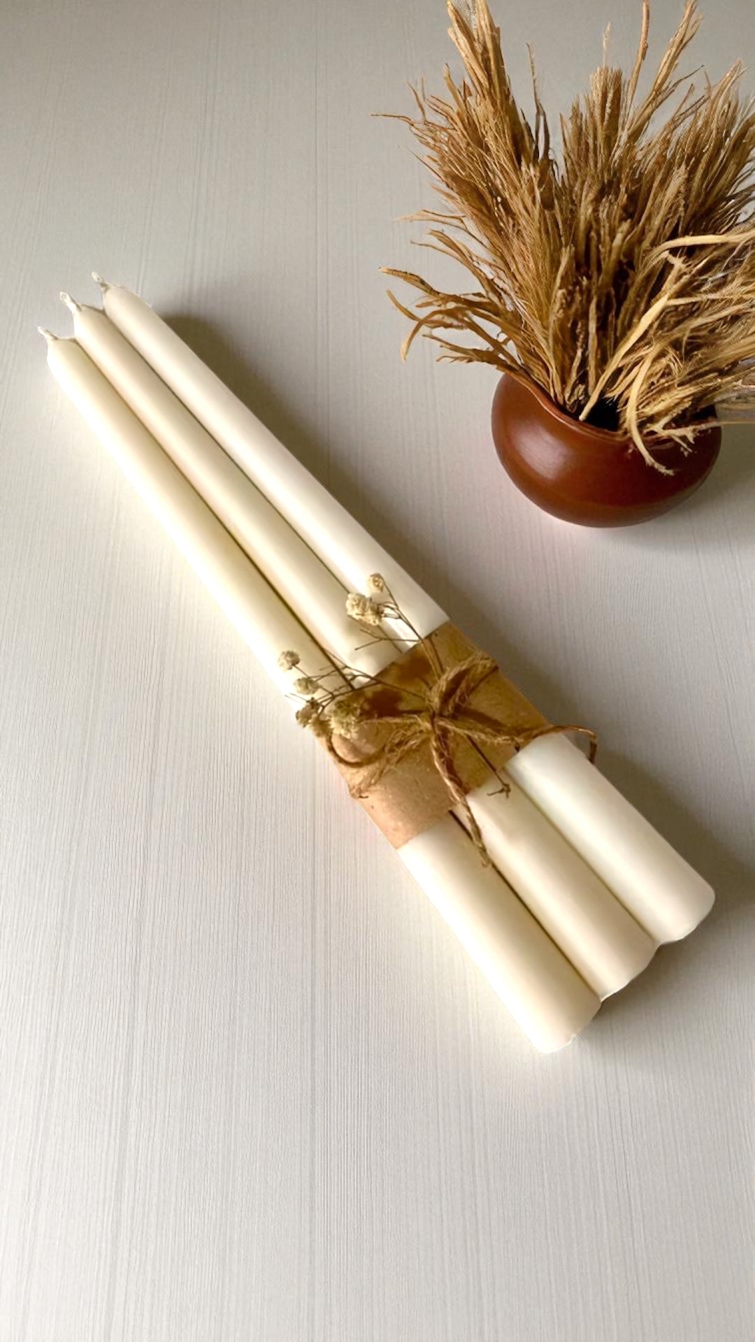 🕯️ Candela Liscia – Set da 3 pezzi (26 cm)