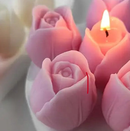 Candela Set di Rose in Cera di Soia Naturale