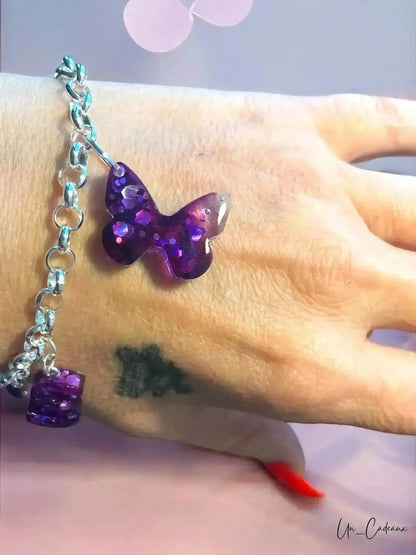 Bracciali in Argento con Ciondoli in Resina Fatti a Mano - Un_Cadeaux