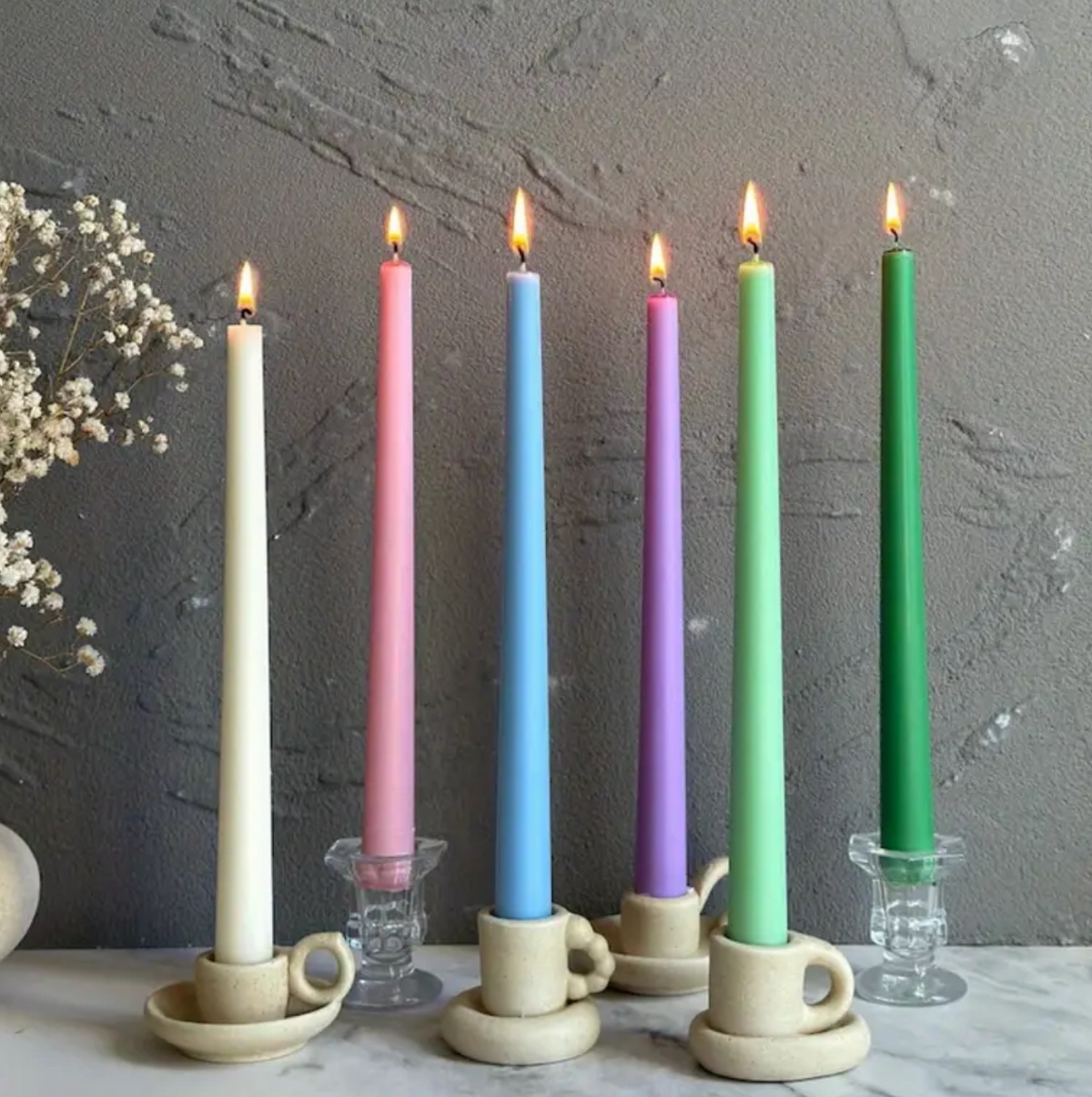 🕯️ Candela Liscia – Set da 3 pezzi (26 cm)