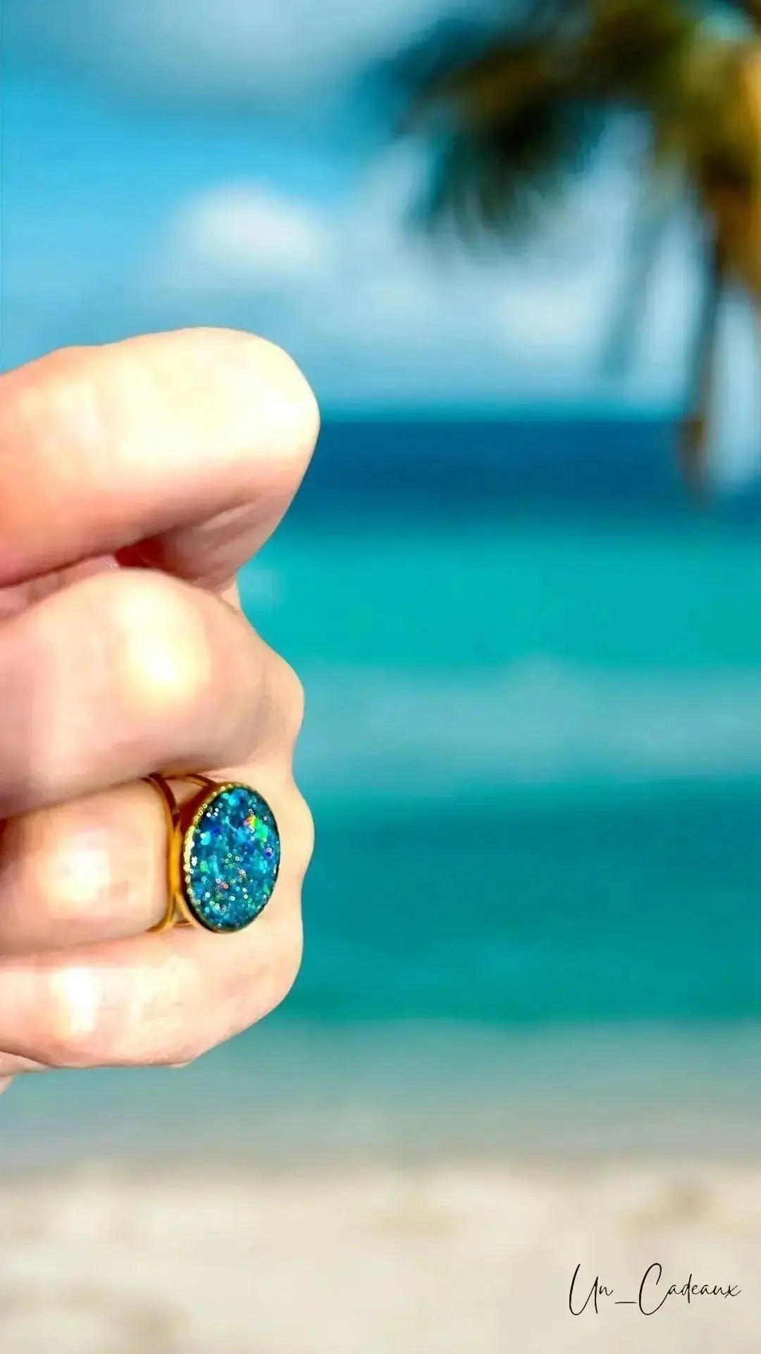 Anello accuso lurex Turchese