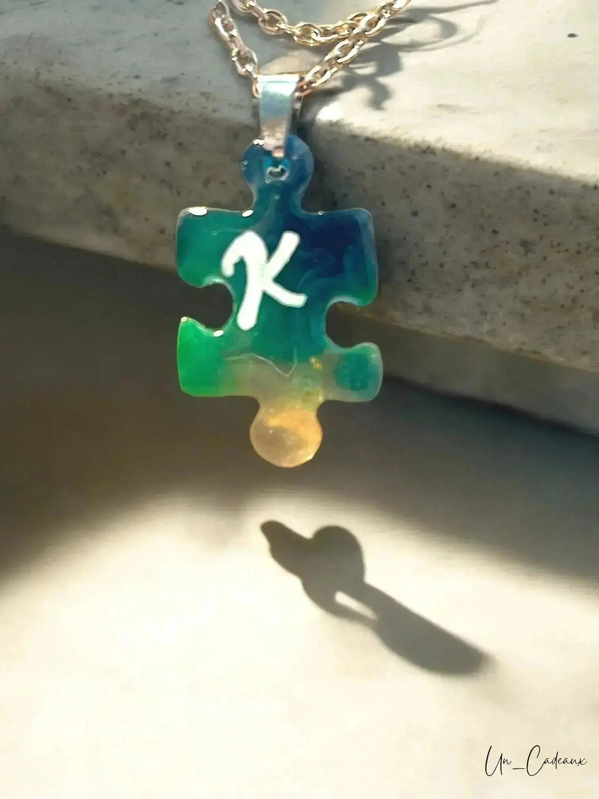 Ciondolo Puzzle Personalizzabile Fatto a Mano - Un_Cadeaux