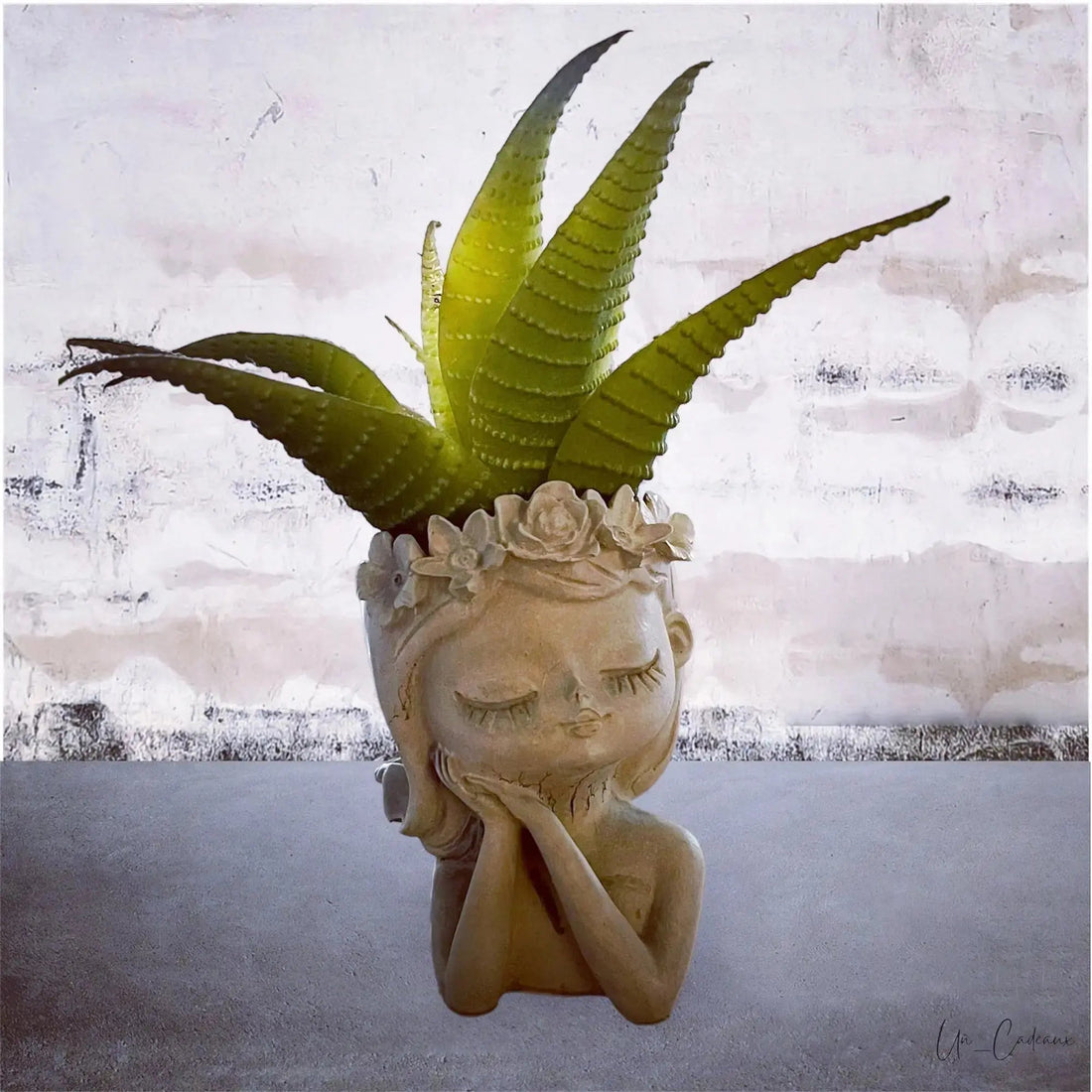 Vaso Dalia cemento - Un_Cadeaux
